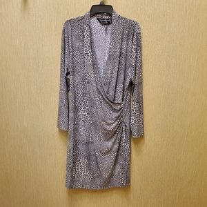 Norma Kamali Leopard Print Jersey Dress Faux Wrap Cinches Waist Size 3x …
